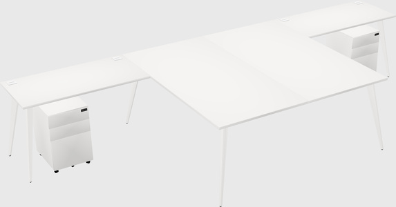 Shared l-shaped office desk system