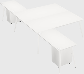 Shared l-shaped office desk system