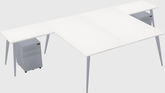 Shared l-shaped office desk system