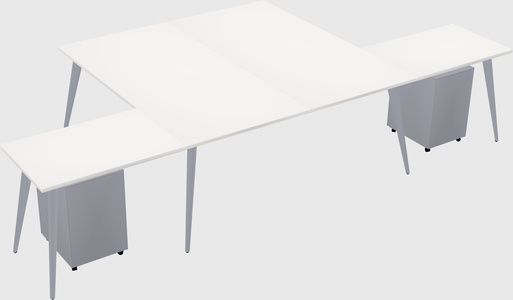 Shared l-shaped office desk system