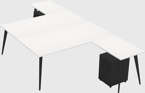 Shared l-shaped office desk system