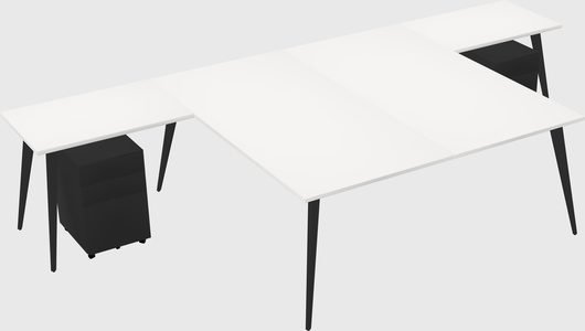 Shared l-shaped office desk system