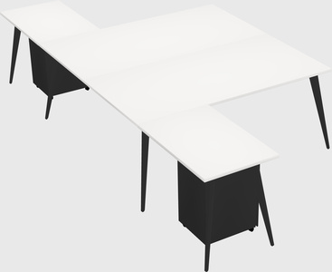 Shared l-shaped office desk system