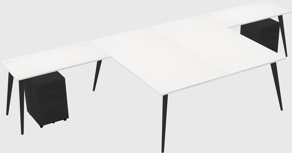 Shared l-shaped office desk system