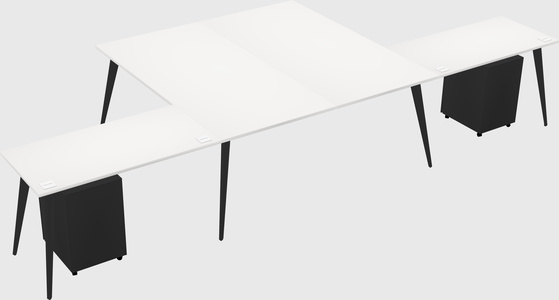 Shared l-shaped office desk system