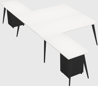 Shared l-shaped office desk system