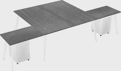 Shared l-shaped office desk system