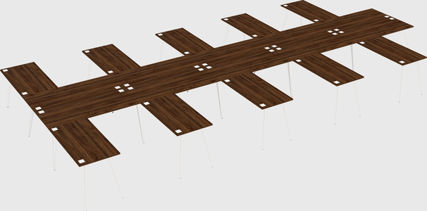 Shared l-shaped office desk system