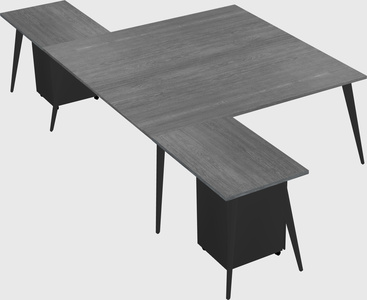 Shared l-shaped office desk system
