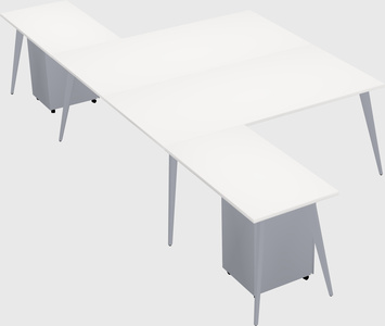 Shared l-shaped office desk system