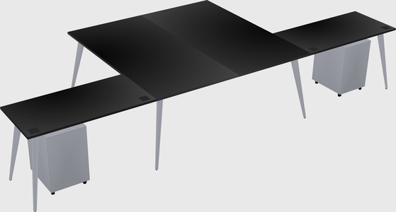 Shared l-shaped office desk system