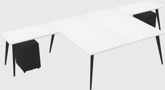 Shared l-shaped office desk system