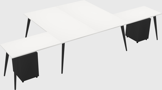 Shared l-shaped office desk system