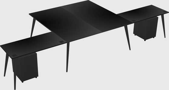 Shared l-shaped office desk system