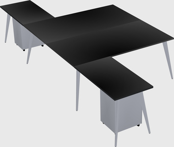 Shared l-shaped office desk system