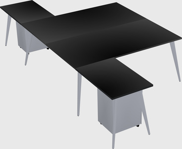 Shared l-shaped office desk system