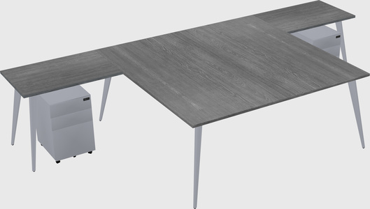 Shared l-shaped office desk system