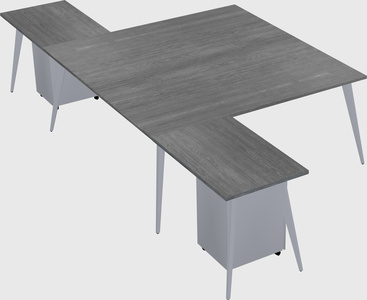 Shared l-shaped office desk system