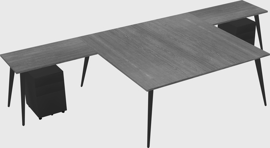 Shared l-shaped office desk system