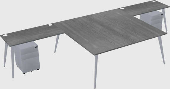 Shared l-shaped office desk system