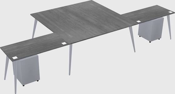 Shared l-shaped office desk system