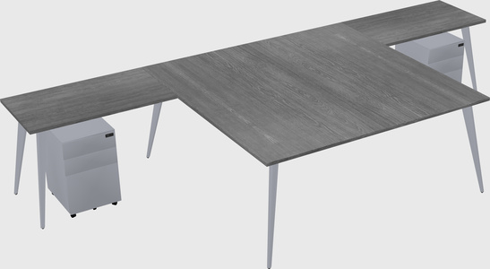 Shared l-shaped office desk system