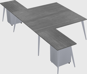 Shared l-shaped office desk system