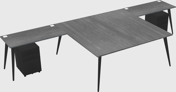 Shared l-shaped office desk system
