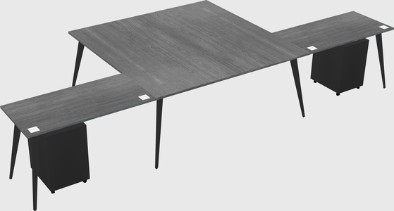 Shared l-shaped office desk system