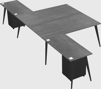 Shared l-shaped office desk system