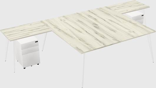 Shared l-shaped office desk system