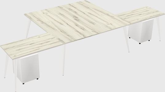 Shared l-shaped office desk system