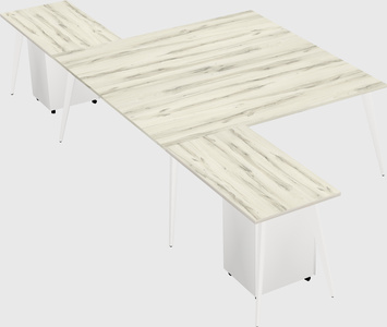 Shared l-shaped office desk system