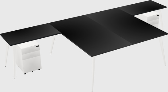 Shared l-shaped office desk system