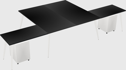 Shared l-shaped office desk system