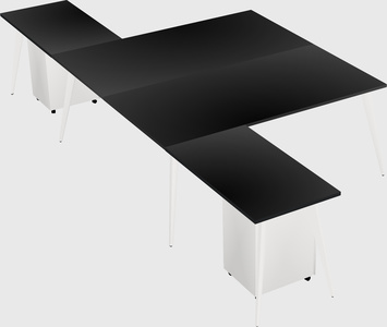 Shared l-shaped office desk system