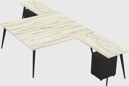 Shared l-shaped office desk system