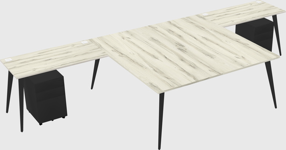 Shared l-shaped office desk system