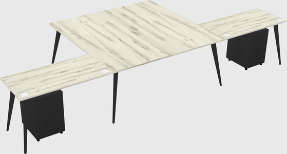 Shared l-shaped office desk system