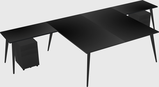 Shared l-shaped office desk system