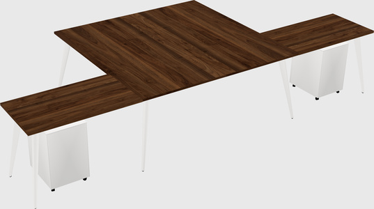 Shared l-shaped office desk system