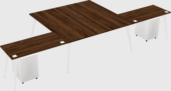 Shared l-shaped office desk system