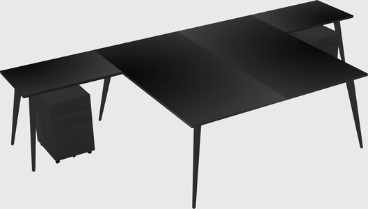 Shared l-shaped office desk system