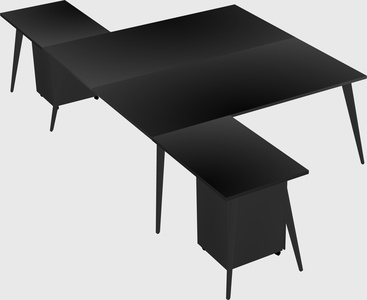 Shared l-shaped office desk system