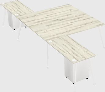 Shared l-shaped office desk system