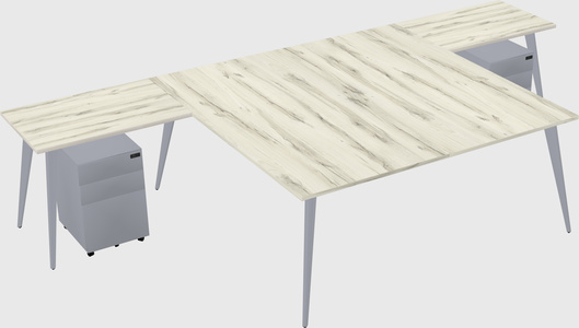 Shared l-shaped office desk system