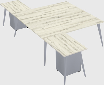 Shared l-shaped office desk system