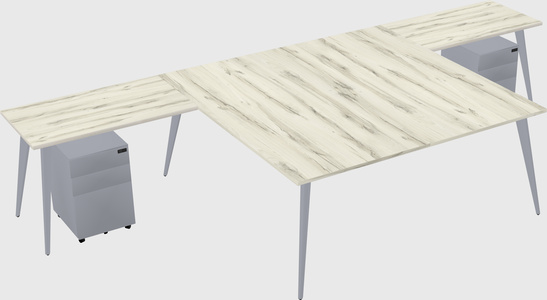 Shared l-shaped office desk system
