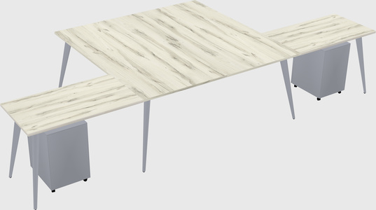 Shared l-shaped office desk system