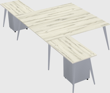 Shared l-shaped office desk system